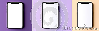A realistic smartphone mockup. Template for presentation with UI/UX device mockup. Cellphone frame with a blank display Cartoon Illustration