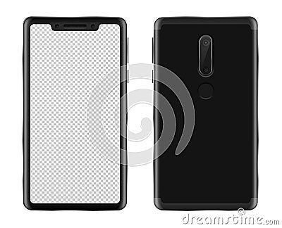 Black smartphone isolated vector mock-up Vector Illustration