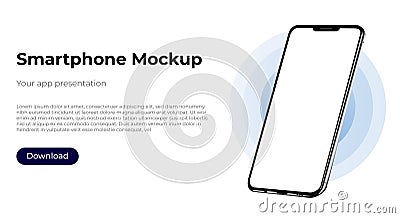 realistic smartphone template mockup for user experience presentation. Stylish concept design for websites, applications and Stock Photo
