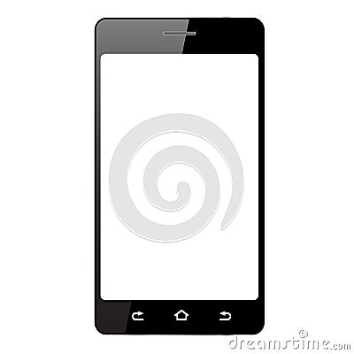 Realistic Smartphone with white touch screen Vector Illustration