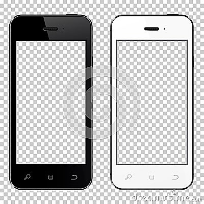 Realistic smartphones with transparent screen Vector Illustration