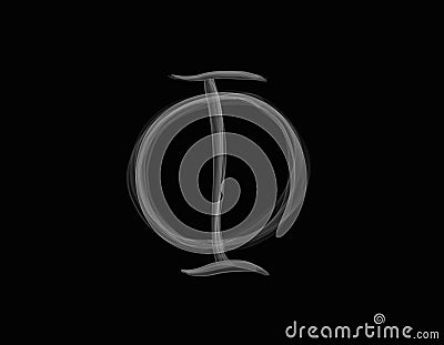 Realistic Smoke Shape With Capital Alphabet Phi Spreading On Dark