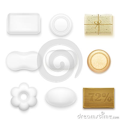 Realistic Soap Bars Vector Illustration