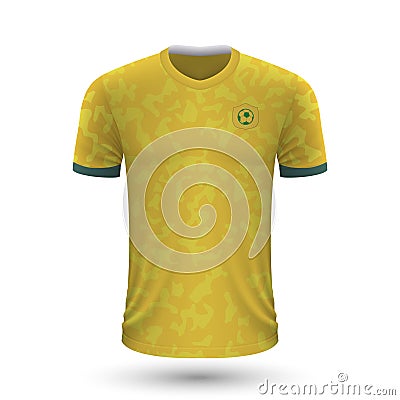 Realistic soccer shirt of Australia Vector Illustration