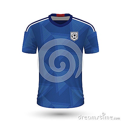 Realistic soccer shirt of Japan Vector Illustration