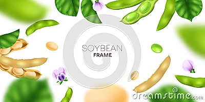 Realistic Soybean Frame Cartoon Illustration