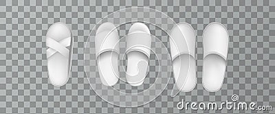 Soft Slippers home and beach shoes vector Vector Illustration