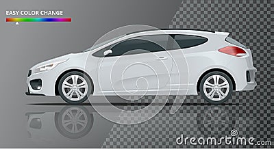 Realistic sportcar or hatchback vehicle. SUV car set on transparent background Vector Illustration