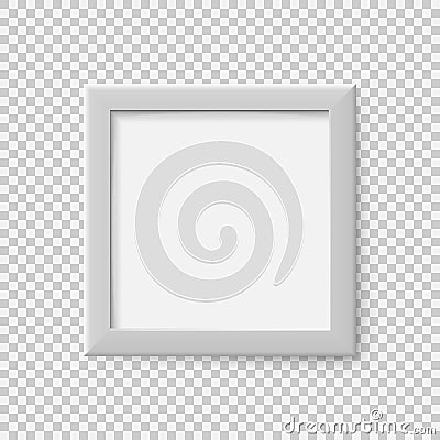 Realistic square empty picture frame. Blank white picture frame mockup template. Vector illustration. Vector Illustration