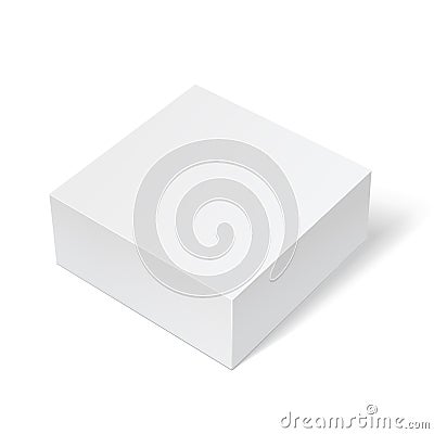Realistic square White paper Package Box. Mockup Vector illustration. Vector Illustration