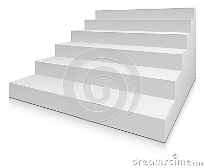 Realistic stairs mockup. Blank white steps staircase Vector Illustration