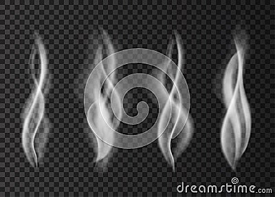 Realistic steam from a cup of coffee or tea. Vector Illustration