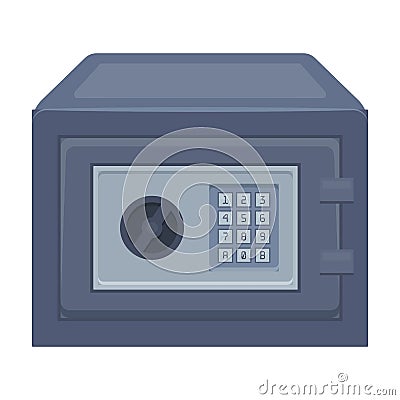 Realistic Steel safe.Safe under combination lock. Metal box is hard to open.Detective single icon in cartoon style rater Cartoon Illustration