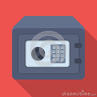 Realistic Steel safe.Safe under combination lock. Metal box is hard to open.Detective single icon in flat style vector Vector Illustration