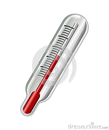 Realistic stylized cartoon thermometer Vector Illustration