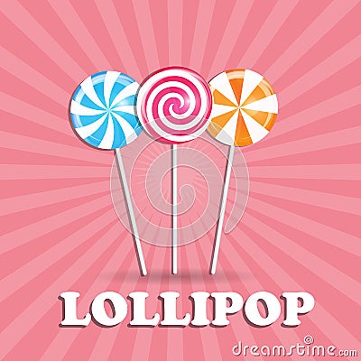 Realistic Sweet Lollipop Candy Background. Vector Illustration Vector Illustration