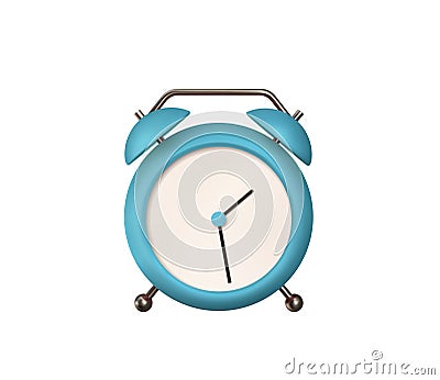 Realistic Table Clock. 3d alarm clock. Classic timer time. Isolated on white background. Vector illustration Vector Illustration