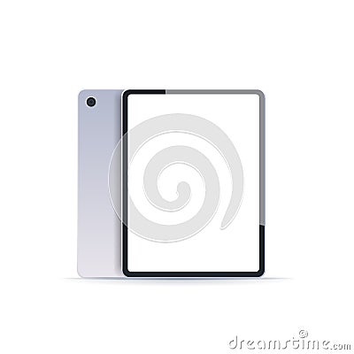 Realistic tablet pc mockup gadget with empty blank screen on white background digital technology concept Vector Illustration