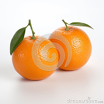 Realistic Tangerines On White Background Stock Photo