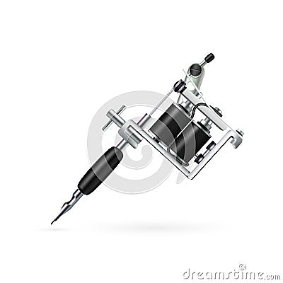 Realistic Tattoo Machine Vector Illustration