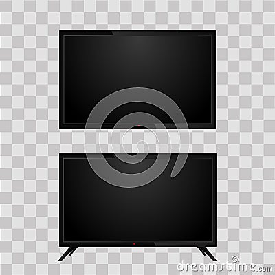 Realistic Television TV on transparent background. Vector. Vector Illustration