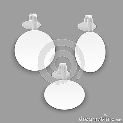 Realistic Template Blank White Round Advertising Wobbler Set. Vector Vector Illustration