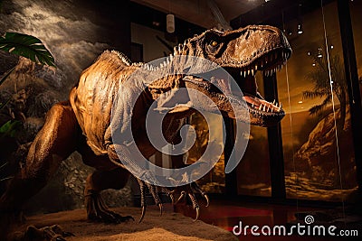 Realistic terrifying Tyrannosaurus Rex coming to life Stock Photo