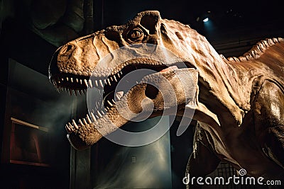 Realistic terrifying Tyrannosaurus Rex coming to life Stock Photo