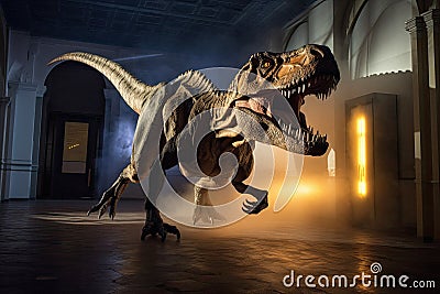 Realistic terrifying Tyrannosaurus Rex coming to life Stock Photo