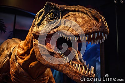 Realistic terrifying Tyrannosaurus Rex coming to life Stock Photo