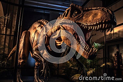 Realistic terrifying Tyrannosaurus Rex coming to life Stock Photo