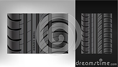 A realistic texture of the tire. Duplicate. A trace from the wheel. Rubber. Vector Illustration