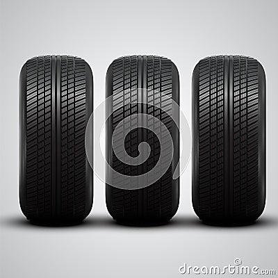 Realistic tires, vector illustration Vector Illustration