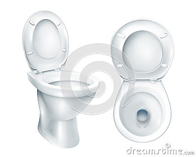 Realistic Toilet Mockup Vector Illustration