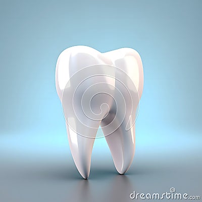 Realistic tooth blue background Stock Photo