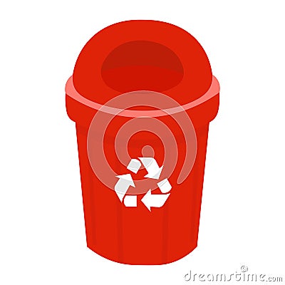 Realistic trash can icon. Vector illustration eps 10 Cartoon Illustration