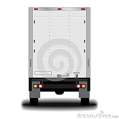 Realistic truck. back view Stock Photo