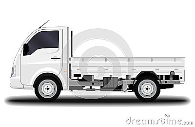 Realistic truck. side view Stock Photo