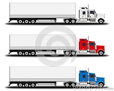 Realistic trucks set. Stock Photo