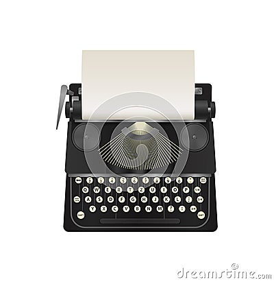 Realistic Typewriter Illustration Cartoon Illustration