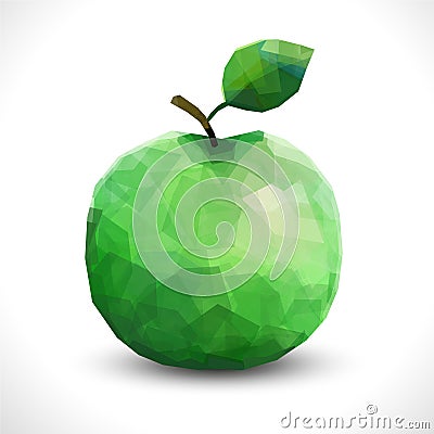 Realistic unusual polygonal Apple. Modern vector editable polygonal fruit template. Vector Illustration