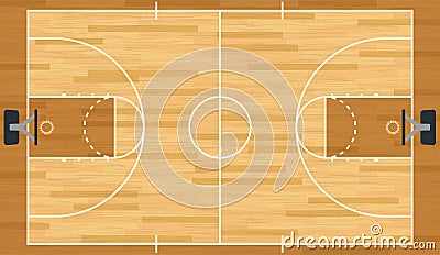 Realistic Vector Basketball Court Vector Illustration