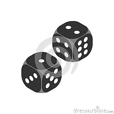 Realistic vector dice icon. A symbol of casinos and table games. Simple, flat design for a website or mobile app Vector Illustration