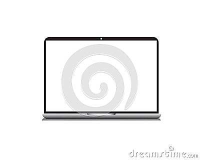 Realistic Vector Digital White desktop computer display screen smartphone tablet portable notebook or laptop and taplet. Outline Vector Illustration