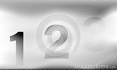 Realistic vector fog with three level of depth a mystical mist scene template isolated dense haze or brume Vector Illustration