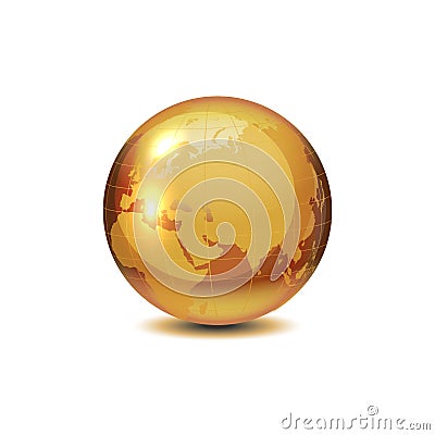 Realistic vector golden globe Vector Illustration