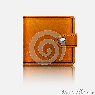 Realistic vector leather wallet Vector Illustration