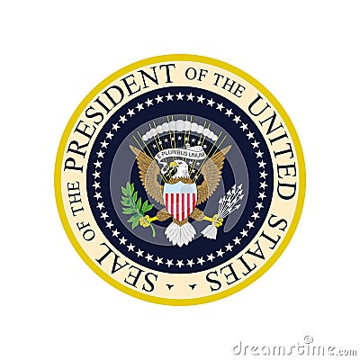 Realistic vector logo of the Seal of the President of the United States Vector Illustration