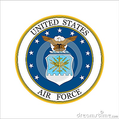 Realistic vector logo of the US Air Force Vector Illustration