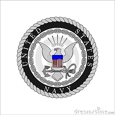 Realistic vector logo of the US Navy Vector Illustration